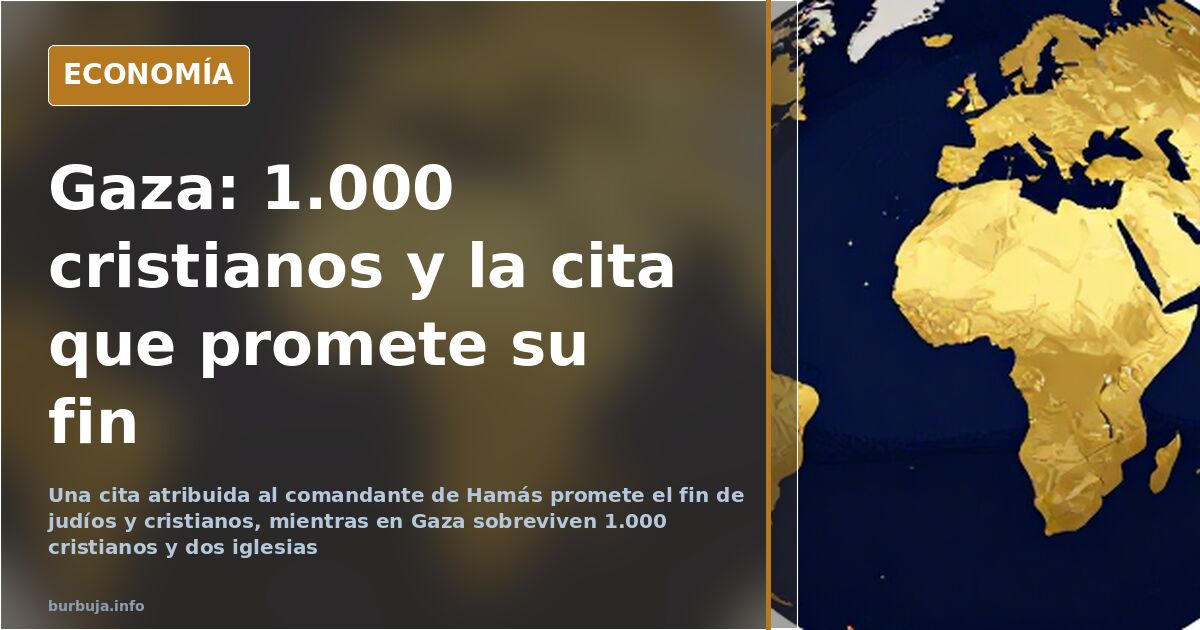 Mapa del mundo bajo una sombra en ilustración azul y dorada, junto a la cita atribuida al comandante de Hamás