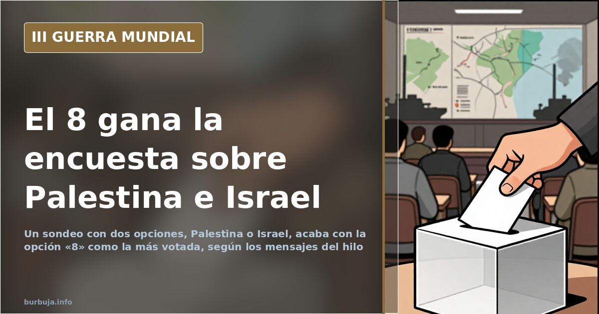 Un sondeo sobre Palestina e Israel lo gana la opción «8»
