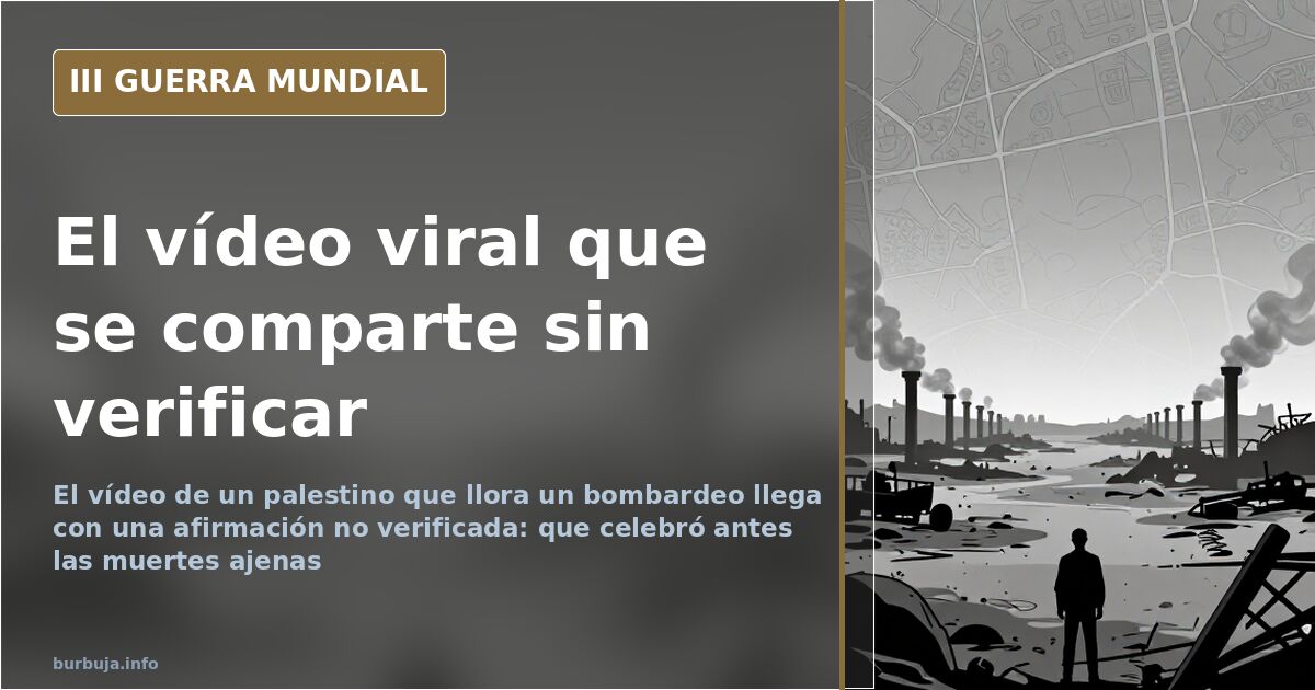 Hombre desconsolado entre los escombros de un edificio destruido, imagen del vídeo viral sobre el conflicto