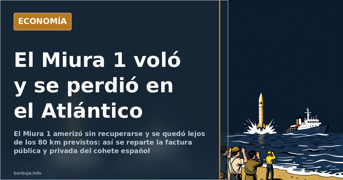 Cohete Miura 1 suborbital elevándose sobre el océano Atlántico antes de su amerizaje y posterior pérdida