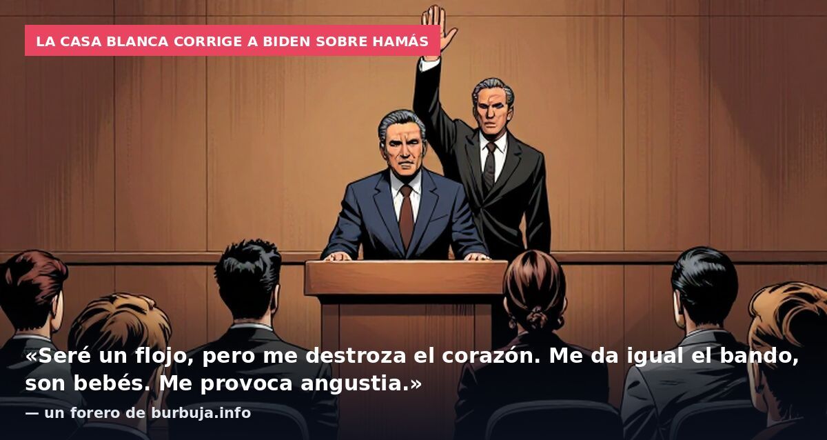La Casa Blanca corrige a Biden sobre Hamás: «Seré un flojo, pero me destroza el corazón. Me da igual el bando, son bebés. Me provoca angustia.» — un forero de burbuja.info