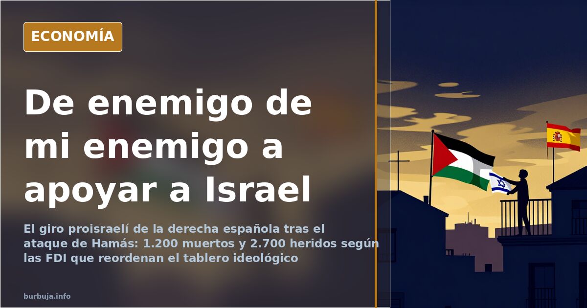Silueta de un votante español ante dos banderas enfrentadas, símbolo del giro proisraelí de la derecha