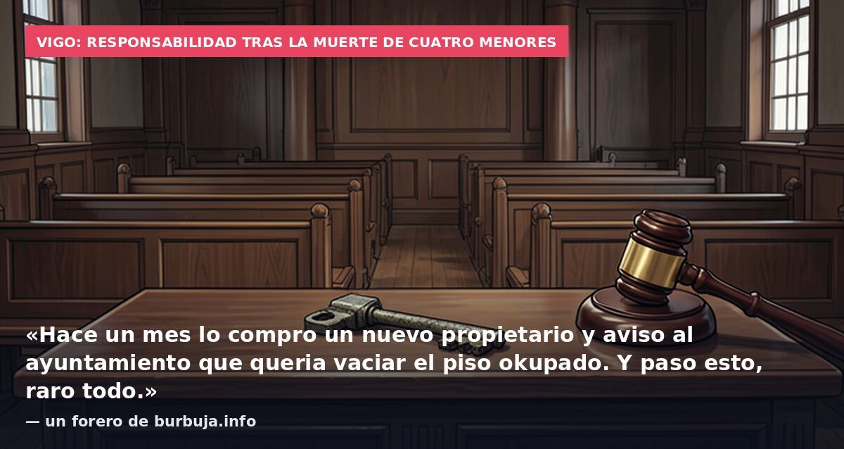 Vigo: responsabilidad tras la muerte de cuatro menores: «Hace un mes lo compro un nuevo propietario y aviso al ayuntamiento que queria vaciar el piso okupado. Y paso esto, raro todo.» — un forero de burbuja.info