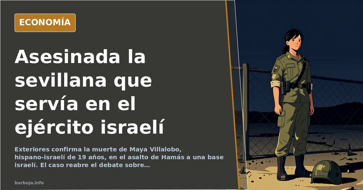 Ilustración editorial de una bandera española e israelí entrelazadas sobre fondo azul marino, con una silueta femenina difumi