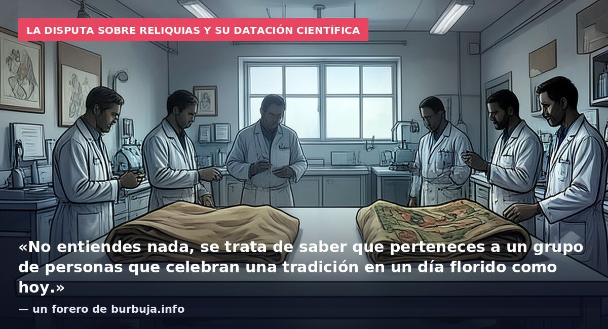 La disputa sobre reliquias y su datación científica: «No entiendes nada, se trata de saber que perteneces a un grupo de personas que celebran una tradición en un día florido como hoy.» — un forero de burbuja.info