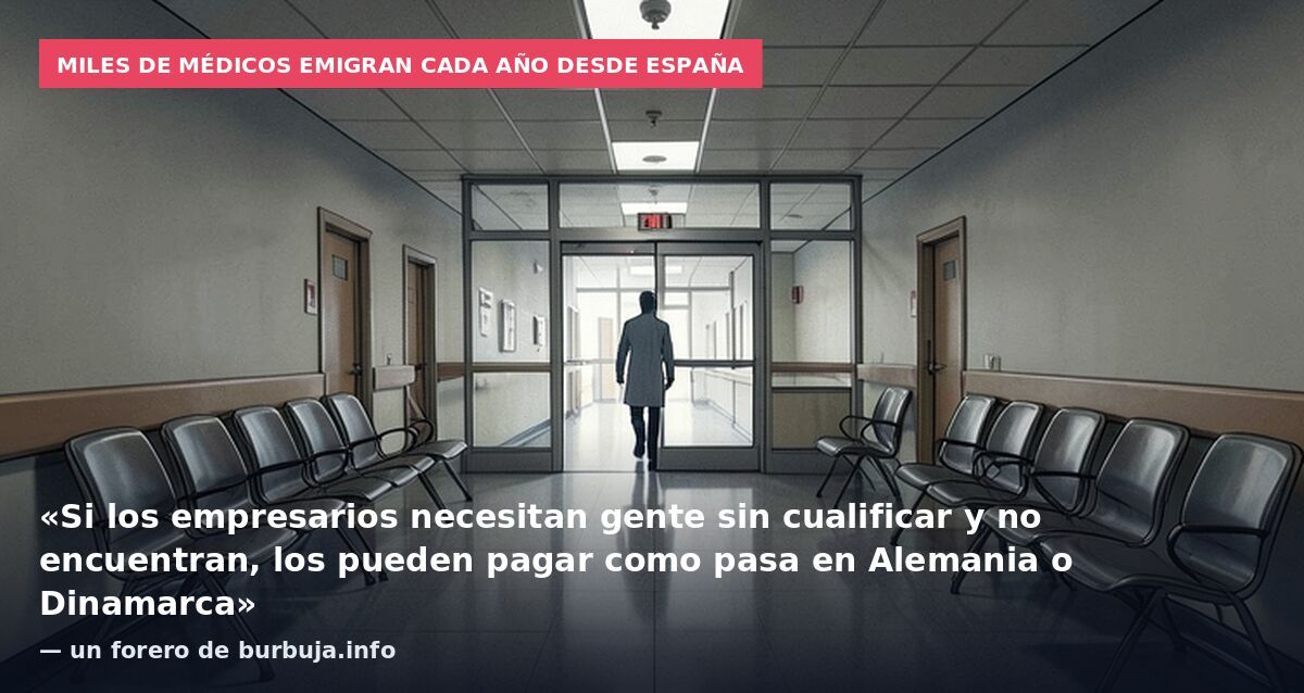 Miles de médicos emigran cada año desde España: «Si los empresarios necesitan gente sin cualificar y no encuentran, los pueden pagar como pasa en Alemania o Dinamarca» — un forero de burbuja.info