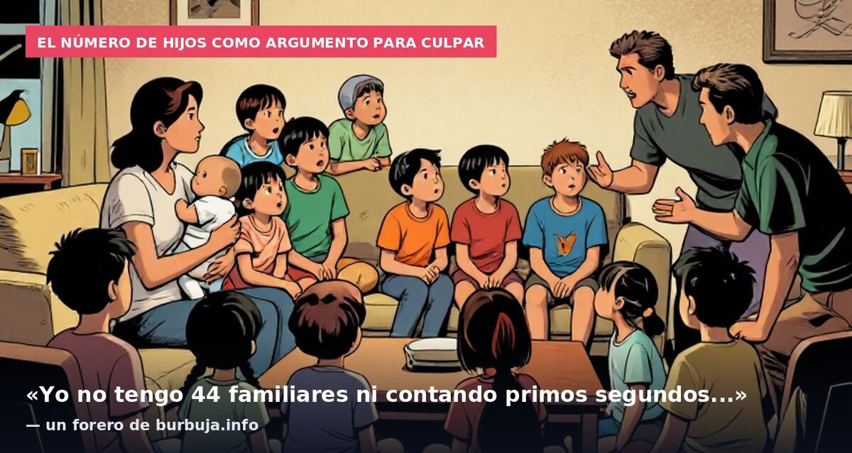El número de hijos como argumento para culpar: «Yo no tengo 44 familiares ni contando primos segundos...» — un forero de burbuja.info
