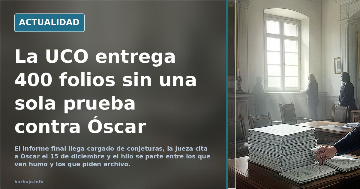 La UCO entrega 400 folios sin una sola prueba contra Óscar