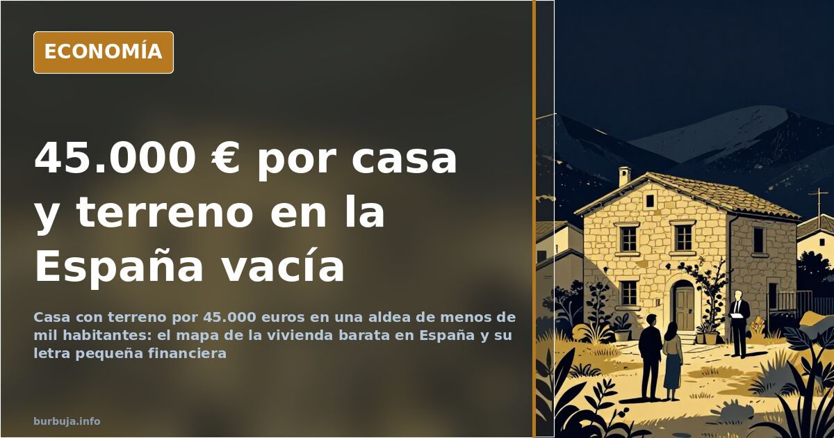 Casa con terreno por 45.000 €: el mapa de la vivienda barata