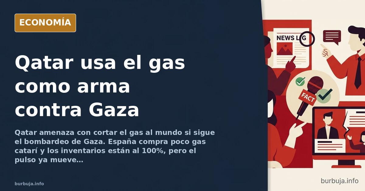 Planta de licuefacción de gas natural licuado junto al mar con un buque metanero, ilustración editorial en azul marino y dora