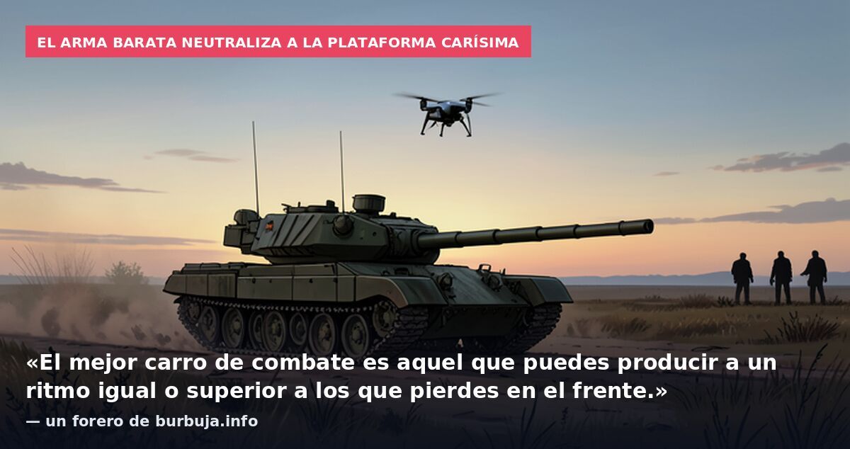 El arma barata neutraliza a la plataforma carísima: «El mejor carro de combate es aquel que puedes producir a un ritmo igual o superior a los que pierdes en el frente.» — un forero de burbuja.info