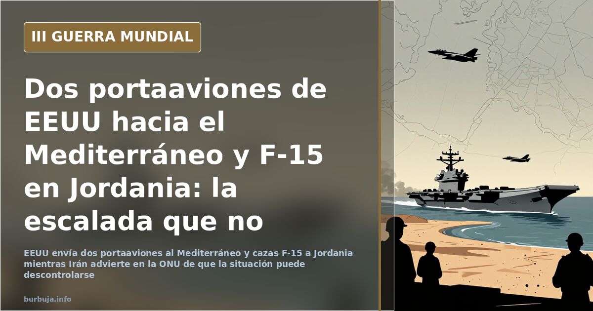 US aircraft carriers deployed to Mediterranean as F-15s arrive in Jordan
