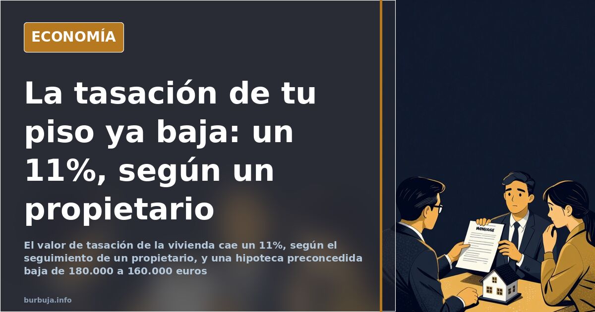 Tasación a la baja: hipoteca de 180.000 a 160.000 euros