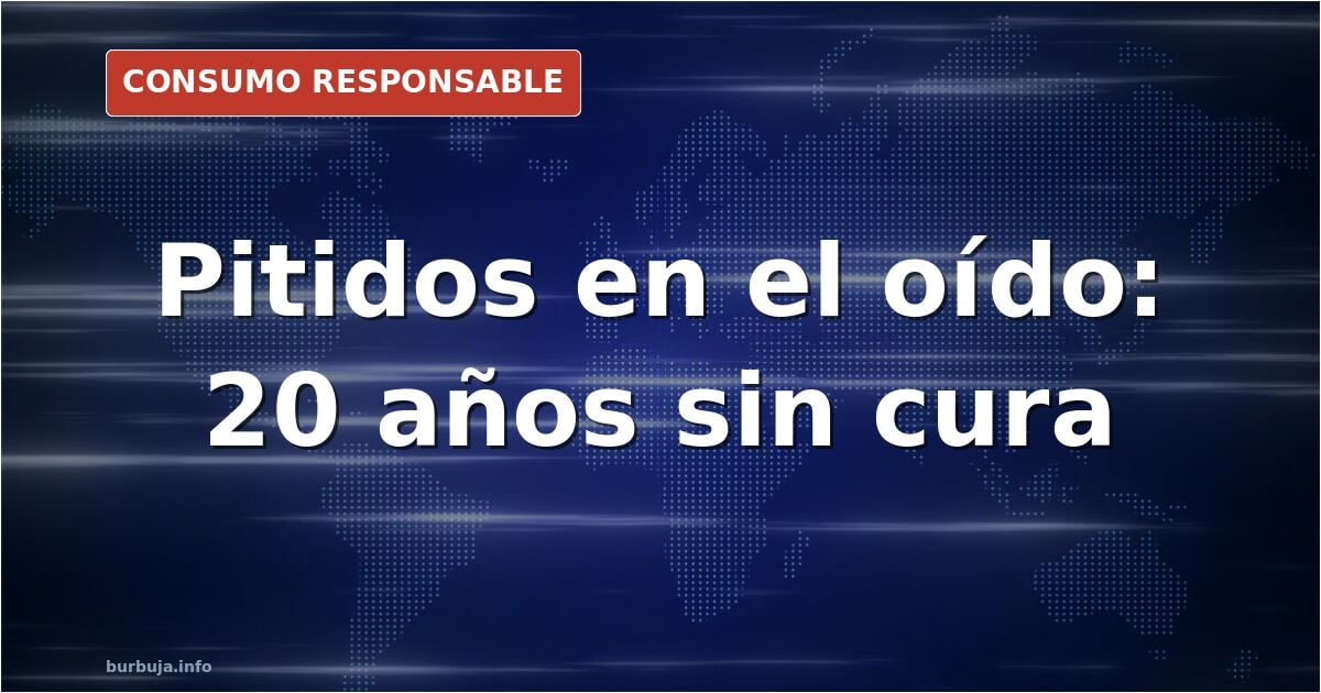 Representación visual de un pitido constante en el oído, el síntoma conocido como acúfeno o tinnitus