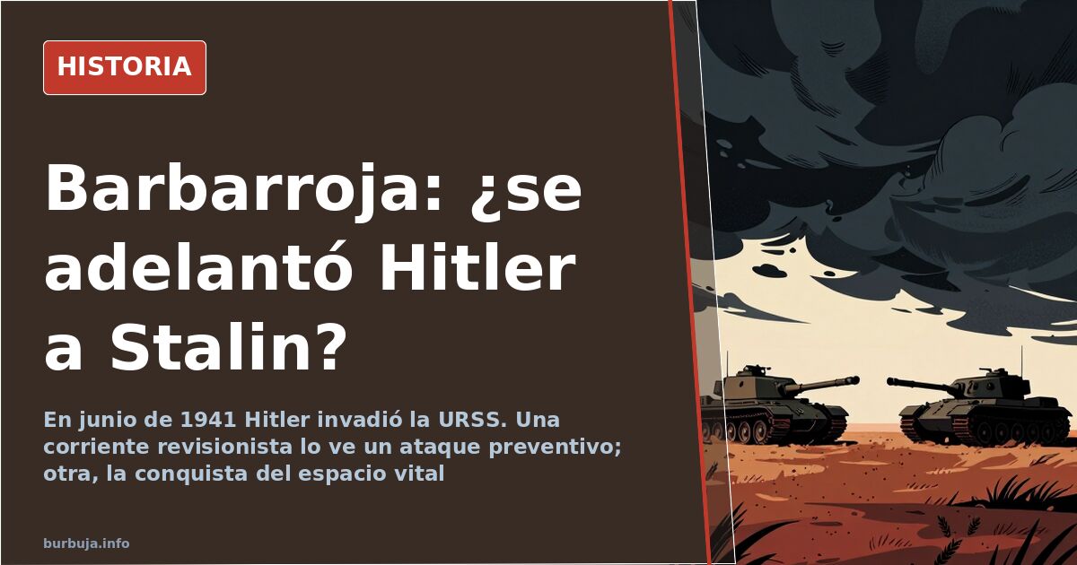 Mapa de la Operación Barbarroja con las flechas alemanas hacia la Unión Soviética en 1941