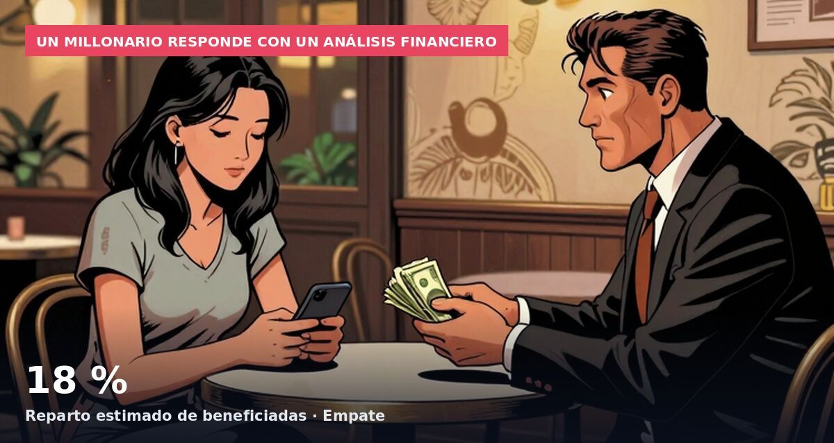 Un millonario responde con un análisis financiero: 18 % Reparto estimado de beneficiadas · Empate