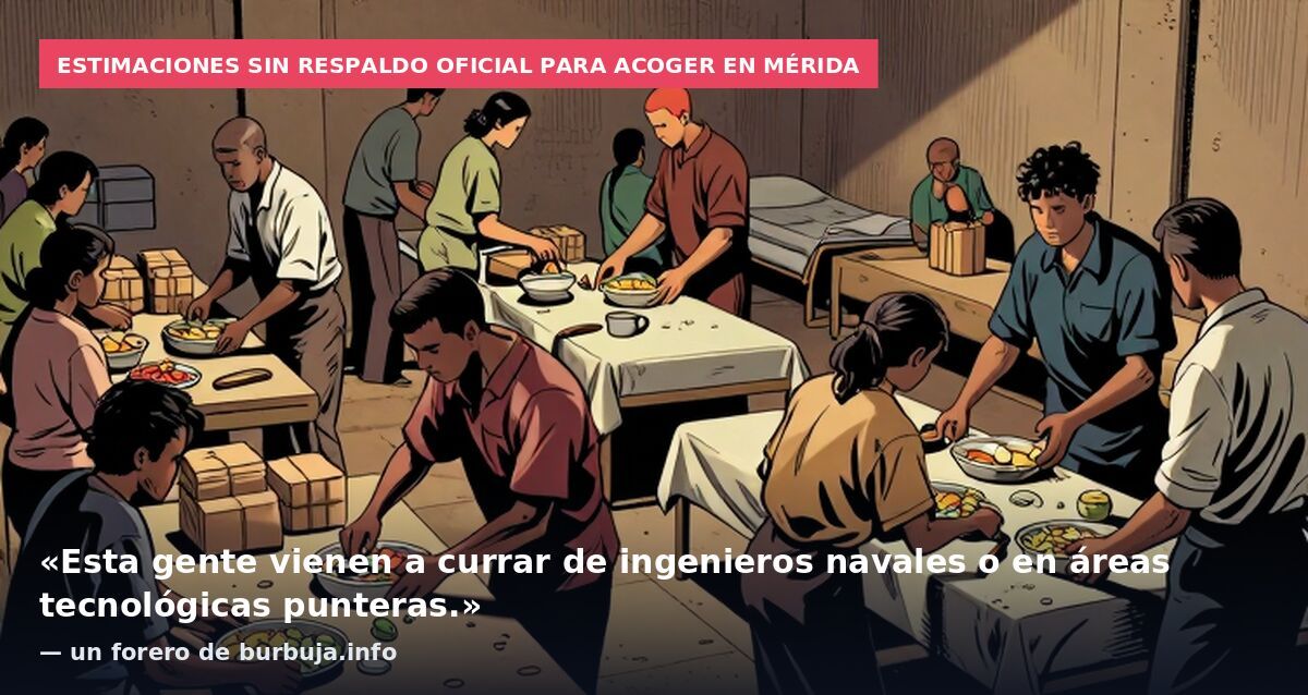 Estimaciones sin respaldo oficial para acoger en Mérida: «Esta gente vienen a currar de ingenieros navales o en áreas tecnológicas punteras.» — un forero de burbuja.info