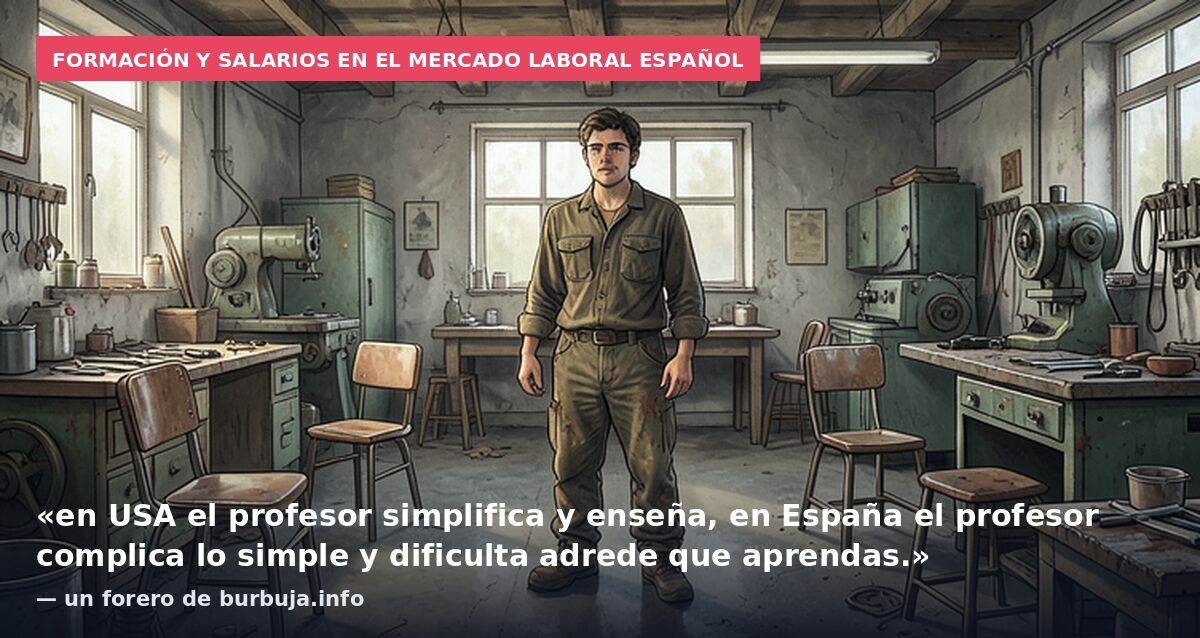 Formación y salarios en el mercado laboral español: «en USA el profesor simplifica y enseña, en España el profesor complica lo simple y dificulta adrede que aprendas.» — un forero de burbuja.info