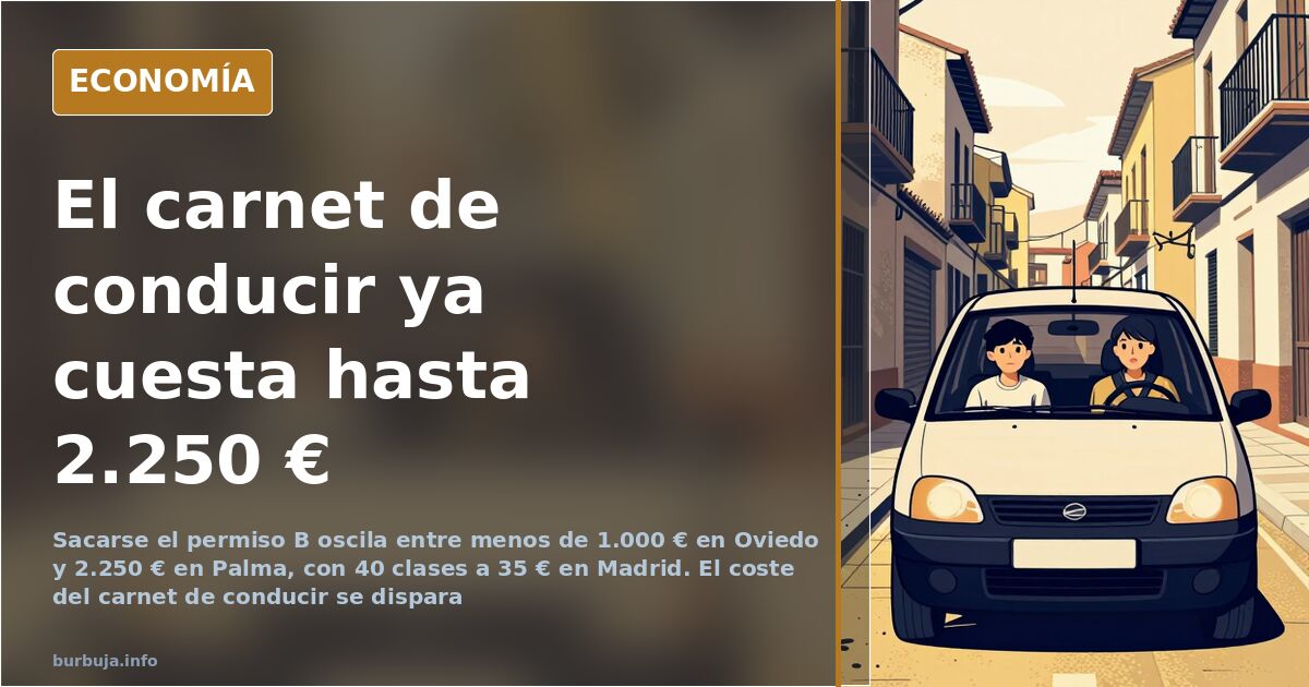 Carnet de conducir: de 1.000 € en Oviedo a 2.250 € en Palma