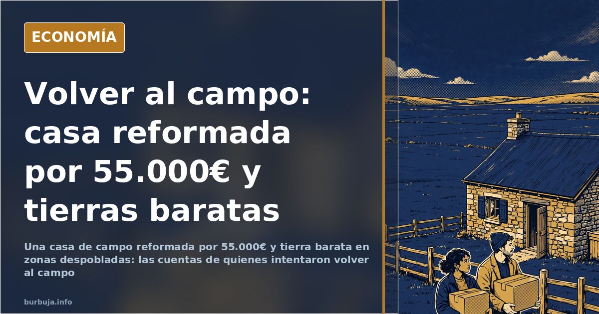 Volver al campo: casa reformada por 55.000€ y tierra barata