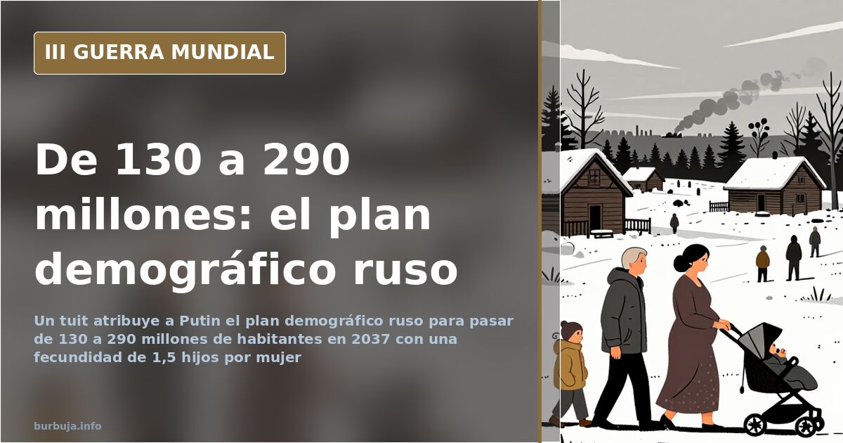 Putin y el plan demográfico ruso de 130 a 290 millones