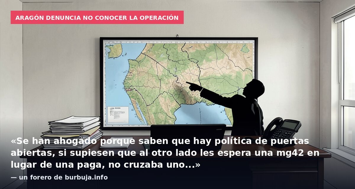 Aragón denuncia no conocer la operación: «Se han ahogado porque saben que hay política de puertas abiertas, si supiesen que al otro lado les espera una mg42 en lugar de una paga, no cruzaba uno...» — un forero de burbuja.info