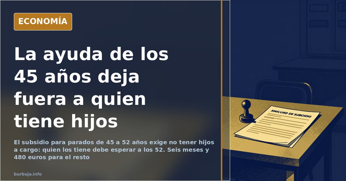 El subsidio de los 45 años excluye a quien tiene hijos a cargo