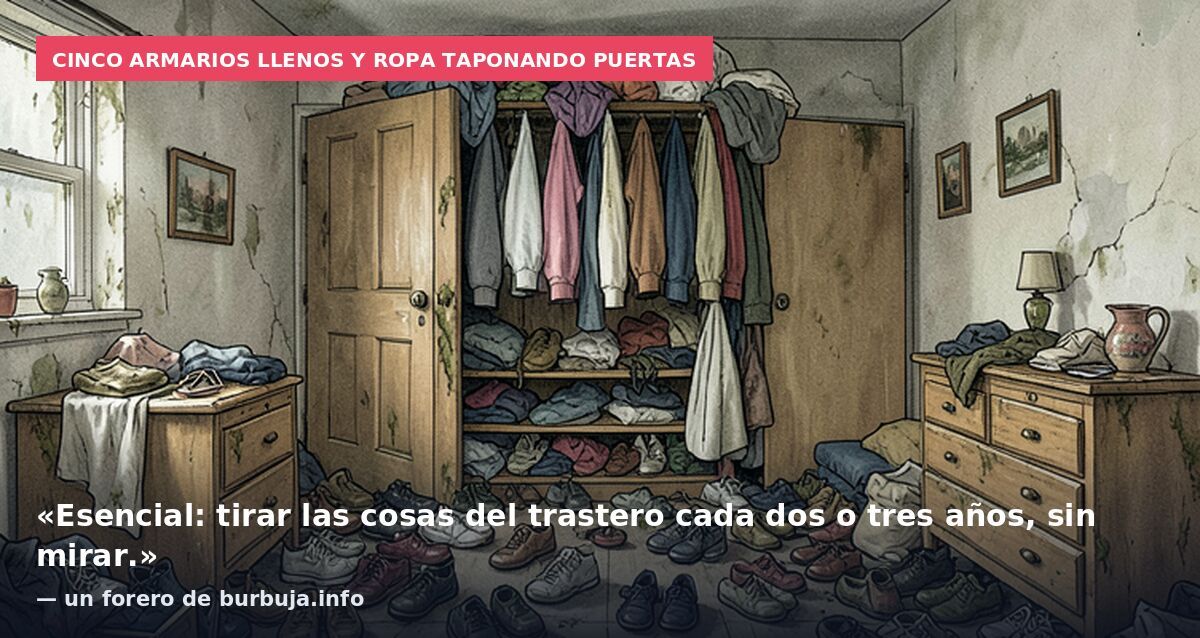 Cinco armarios llenos y ropa taponando puertas: «Esencial: tirar las cosas del trastero cada dos o tres años, sin mirar.» — un forero de burbuja.info