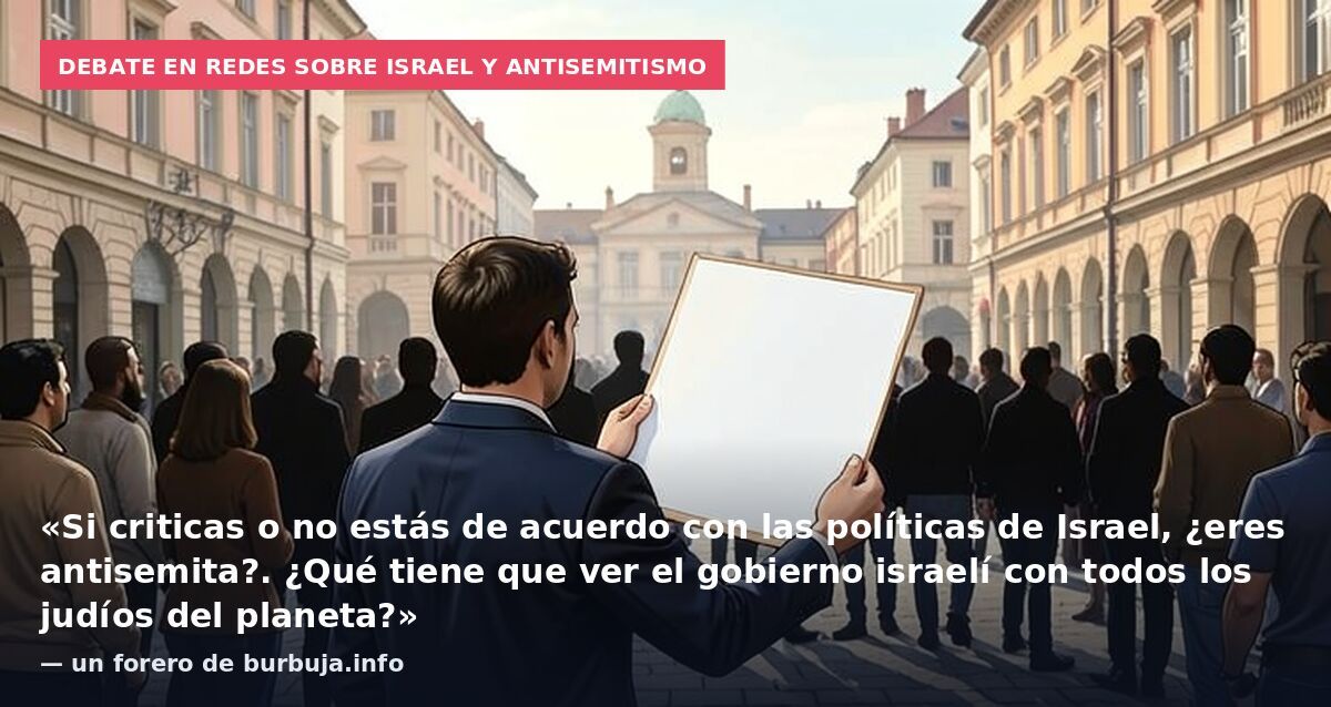 Debate en redes sobre Israel y antisemitismo: «Si criticas o no estás de acuerdo con las políticas de Israel, ¿eres antisemita?. ¿Qué tiene que ver el gobierno israelí con todos los judíos del planeta?» — un forero de burbuja.info