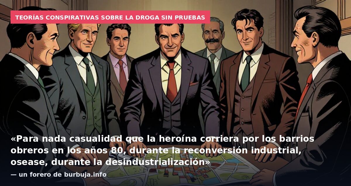 Teorías conspirativas sobre la droga sin pruebas: «Para nada casualidad que la heroína corriera por los barrios obreros en los años 80, durante la reconversión industrial, osease, durante la desindustrialización» — un forero de burbuja.info