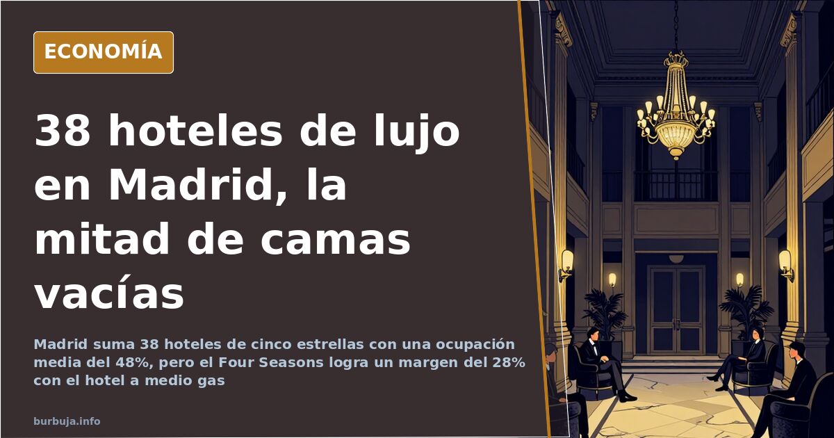 Madrid suma 38 hoteles de 5 estrellas y llena la mitad de camas