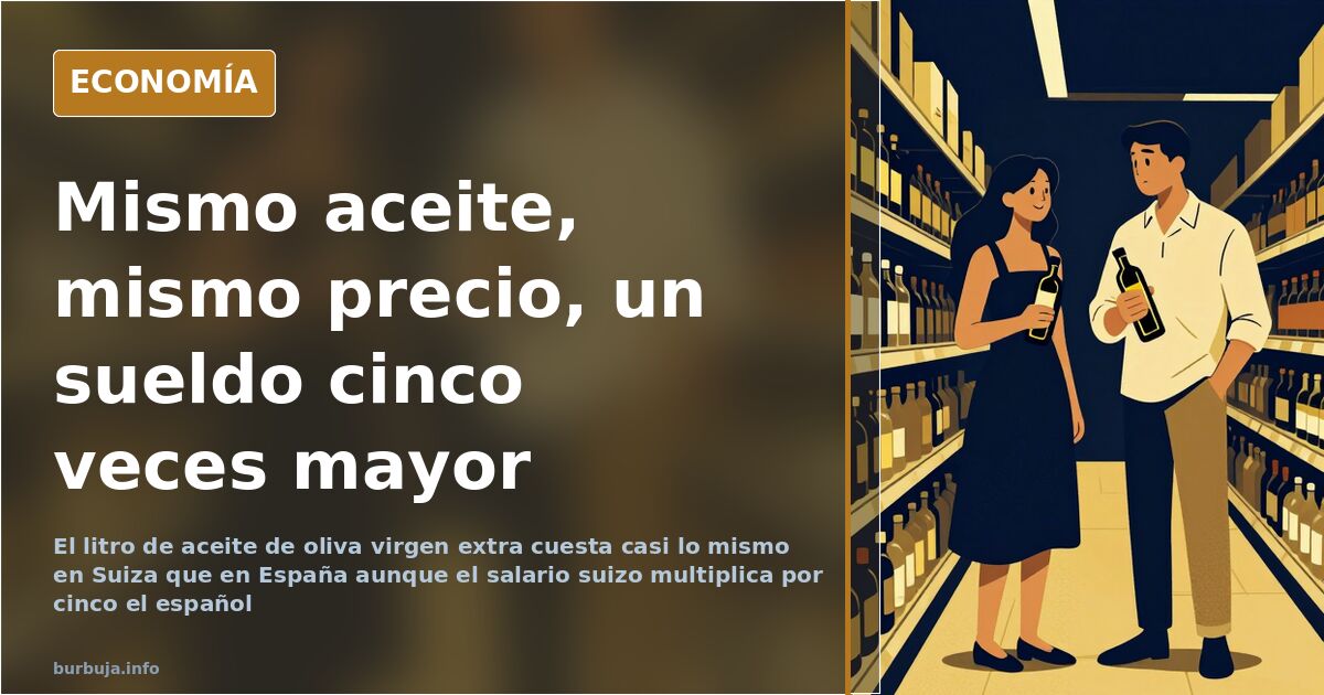 Aceite de oliva: mismo precio en Suiza con sueldos cinco veces mayores