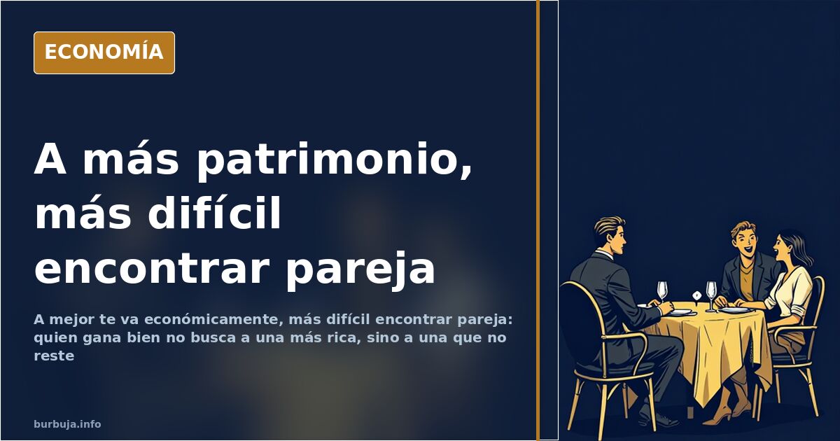 A mejor te va económicamente, más difícil encontrar pareja