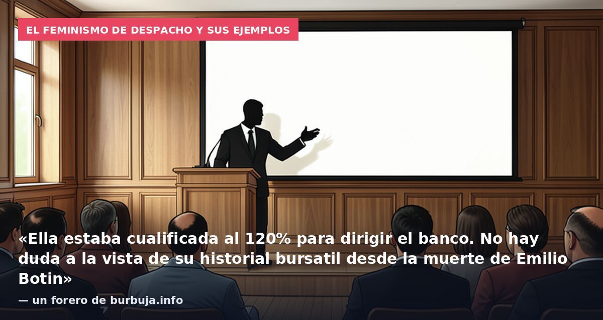 El feminismo de despacho y sus ejemplos: «Ella estaba cualificada al 120% para dirigir el banco. No hay duda a la vista de su historial bursatil desde la muerte de Emilio Botin» — un forero de burbuja.info