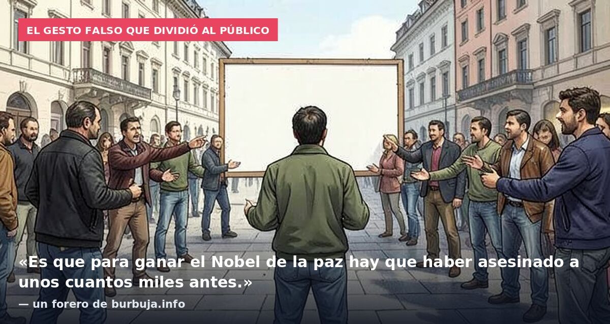 El gesto falso que dividió al público: «Es que para ganar el Nobel de la paz hay que haber asesinado a unos cuantos miles antes.» — un forero de burbuja.info