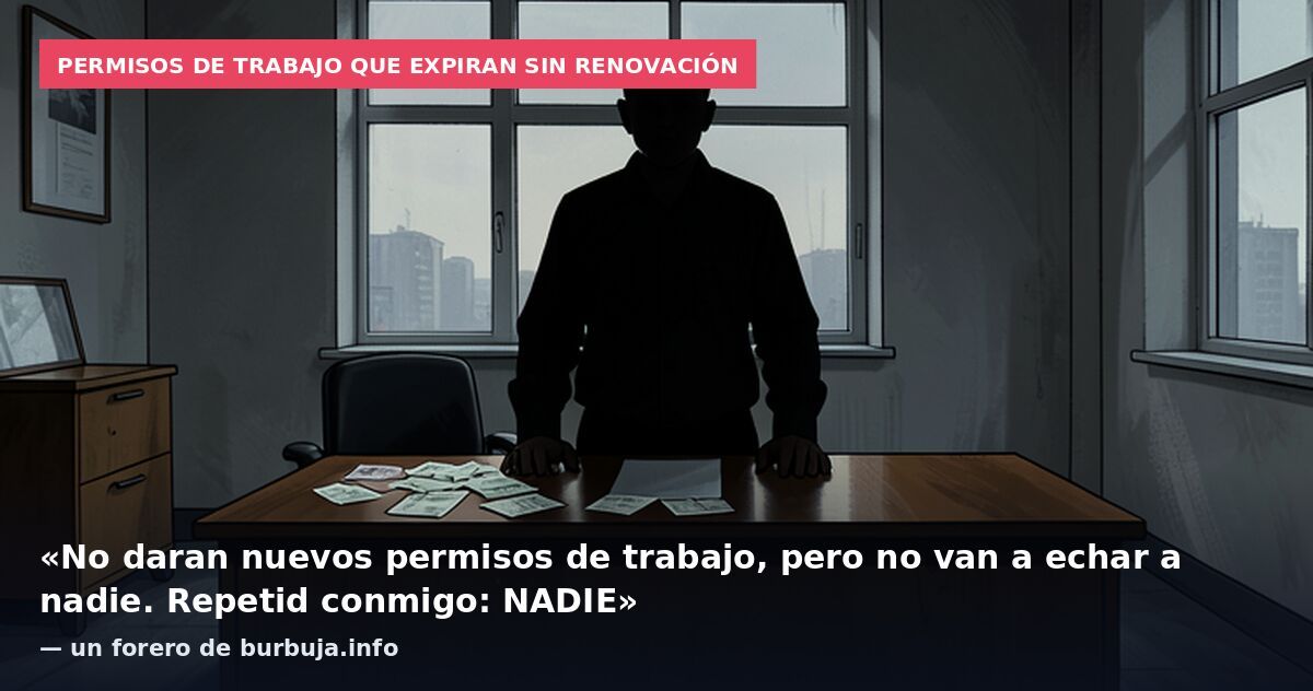 Permisos de trabajo que expiran sin renovación: «No daran nuevos permisos de trabajo, pero no van a echar a nadie. Repetid conmigo: NADIE» — un forero de burbuja.info