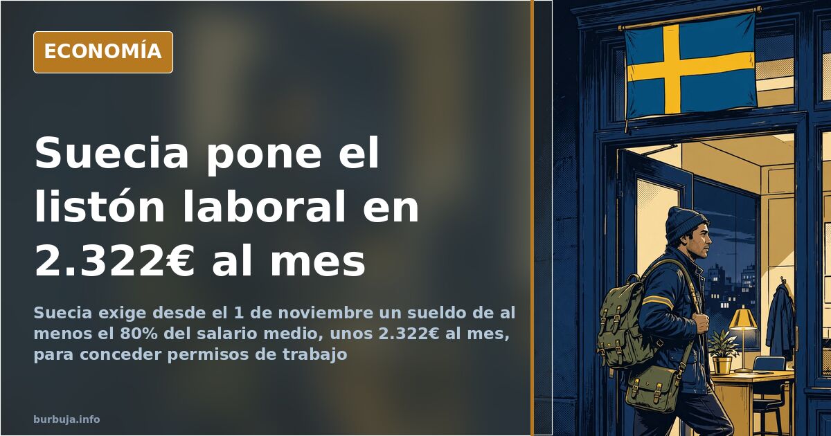 Suecia sube a 2.322€ el sueldo exigido para el permiso laboral