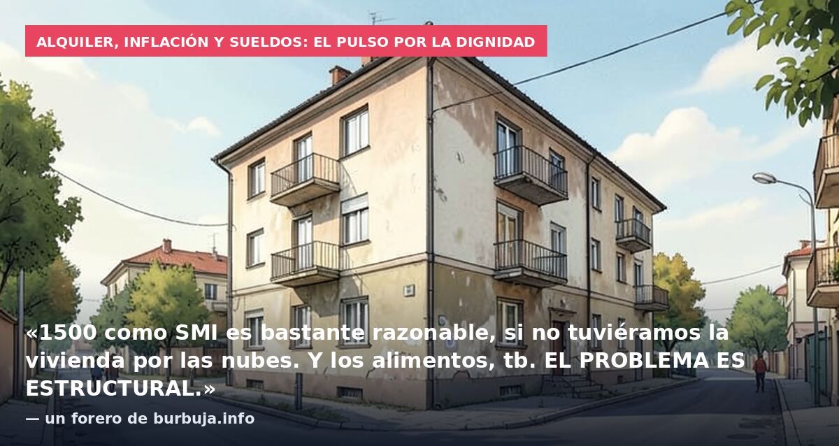 Alquiler, inflación y sueldos: el pulso por la dignidad: «1500 como SMI es bastante razonable, si no tuviéramos la vivienda por las nubes. Y los alimentos, tb. EL PROBLEMA ES ESTRUCTURAL.» — un forero de burbuja.info