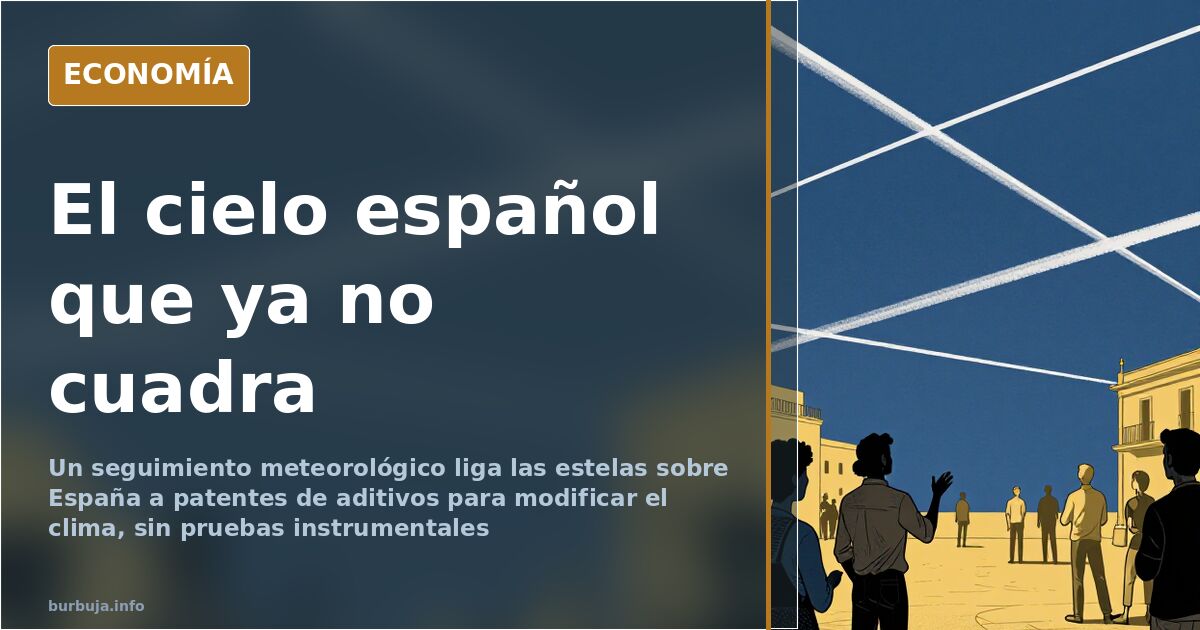 Estelas de aviones y masas nubosas sobre la península ibérica en un seguimiento satelital sobre geoingeniería