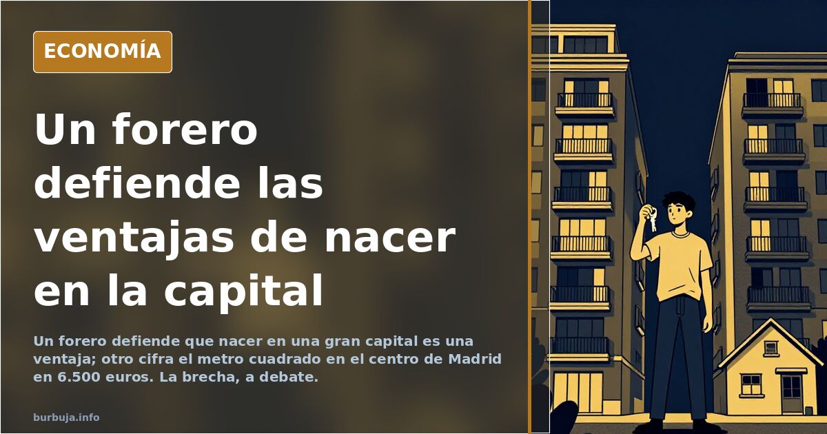 Contraste entre una gran ciudad densa de edificios y una vivienda unifamiliar con jardín en un municipio pequeño