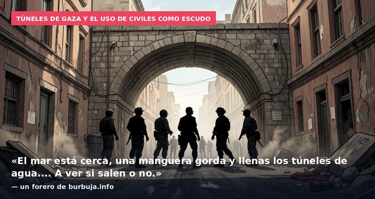 Túneles de Gaza y el uso de civiles como escudo: «El mar está cerca, una manguera gorda y llenas los túneles de agua.... A ver si salen o no.» — un forero de burbuja.info