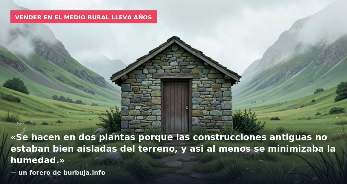 Vender en el medio rural lleva años: «Se hacen en dos plantas porque las construcciones antiguas no estaban bien aisladas del terreno, y asi al menos se minimizaba la humedad.» — un forero de burbuja.info