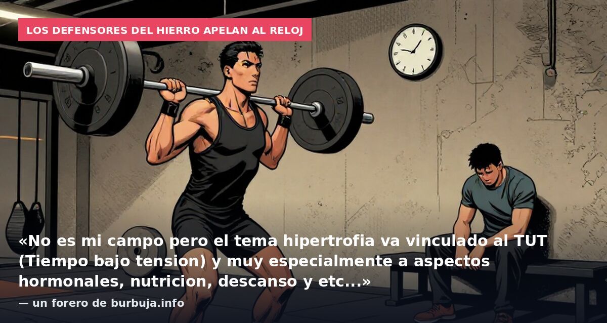 Los defensores del hierro apelan al reloj: «No es mi campo pero el tema hipertrofia va vinculado al TUT (Tiempo bajo tension) y muy especialmente a aspectos hormonales, nutricion, descanso y etc...» — un forero de burbuja.info