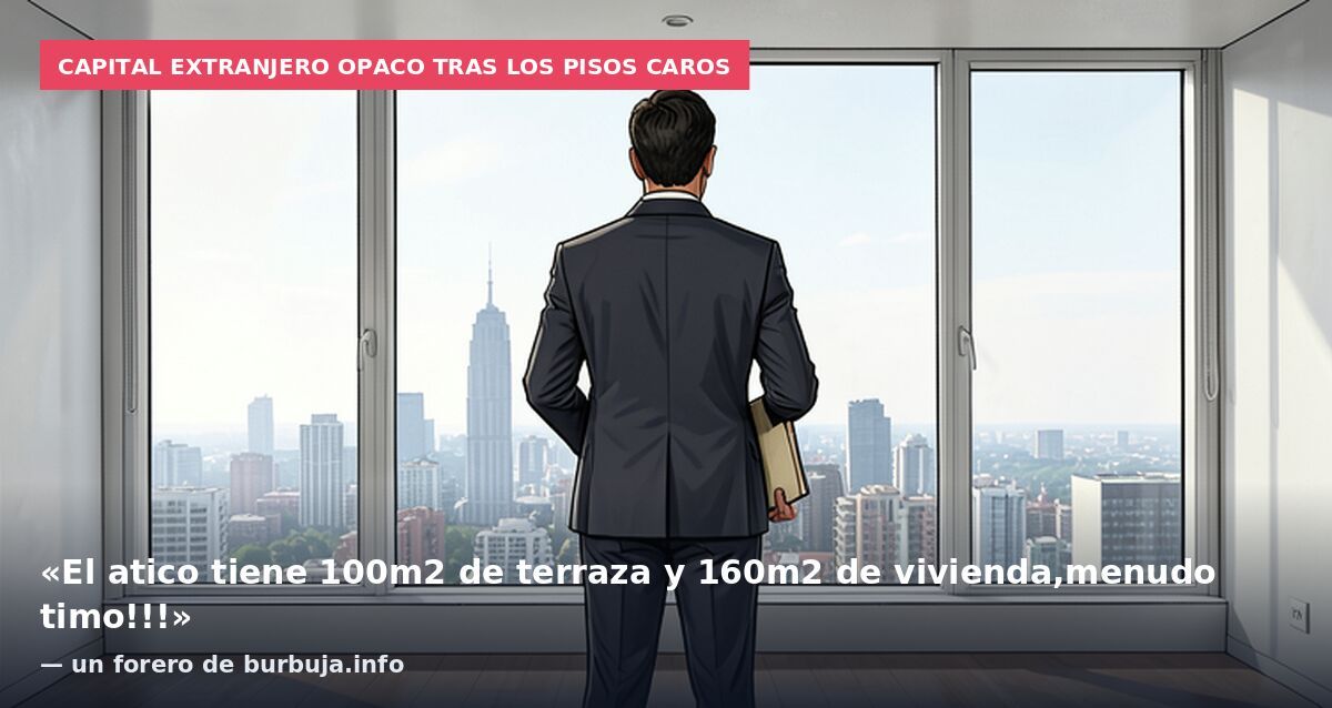 Capital extranjero opaco tras los pisos caros: «El atico tiene 100m2 de terraza y 160m2 de vivienda,menudo timo!!!» — un forero de burbuja.info