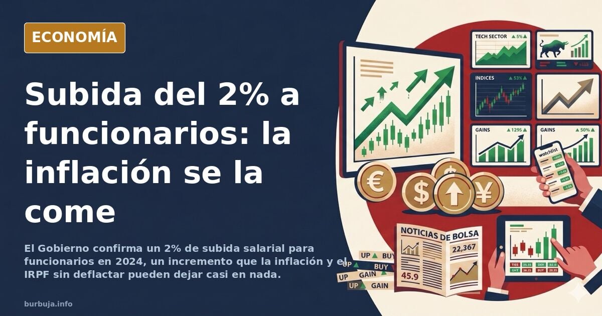 Funcionarios: subida del 2% en 2024 que se queda corta frente al IPC