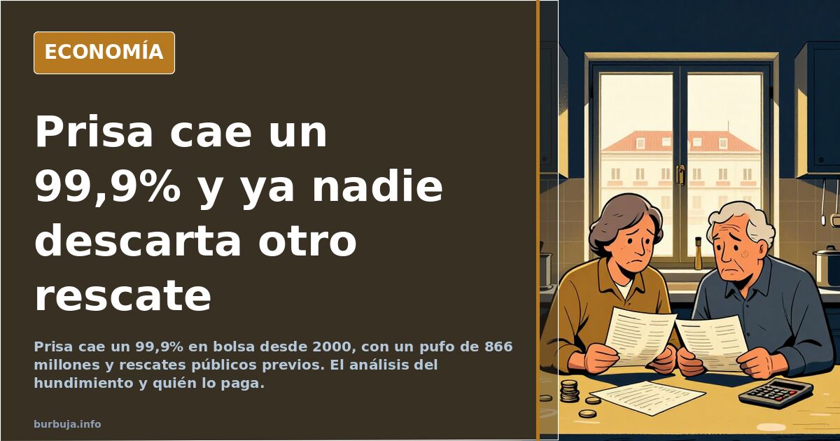 Prisa se hunde un 99,9% en bolsa y el rescate público vuelve al centro