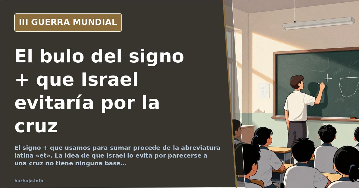 El bulo del signo + que Israel supuestamente evita por parecerse a una cruz