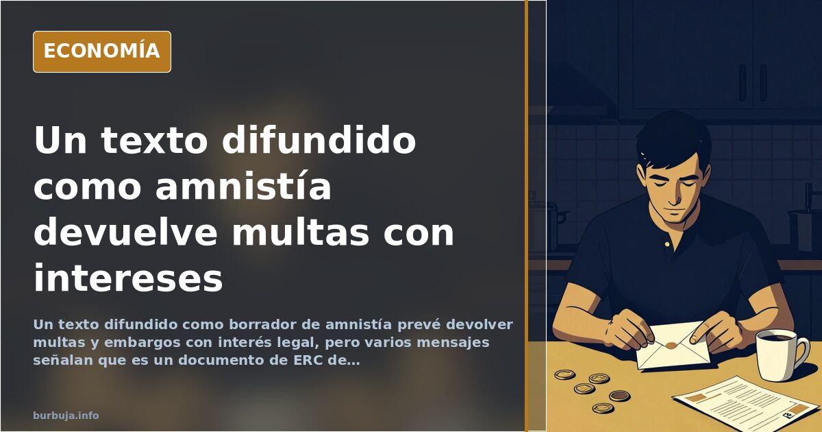 Un texto que circula como amnistía devuelve multas con intereses