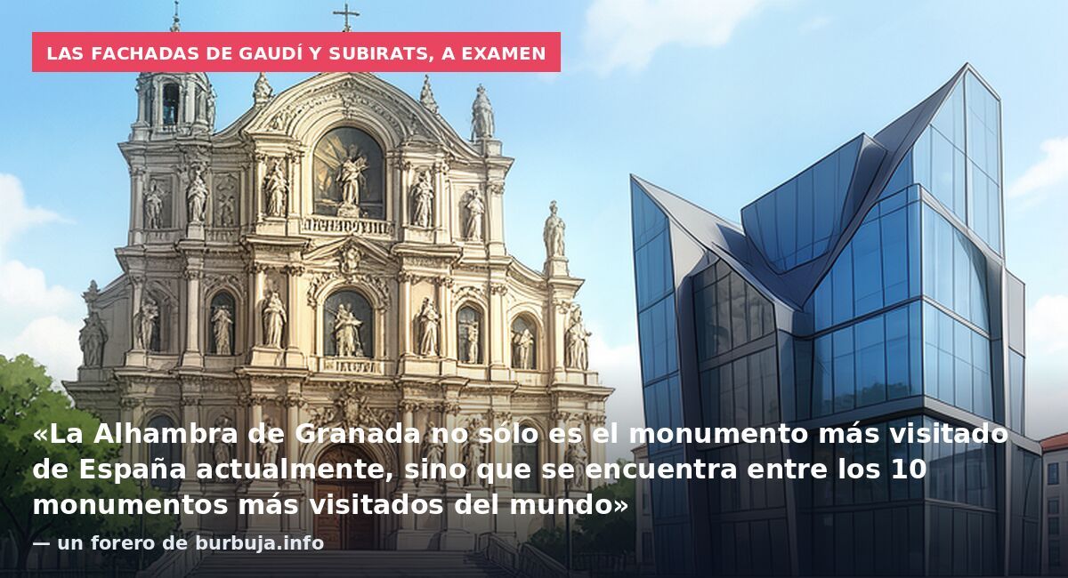 Las fachadas de Gaudí y Subirats, a examen: «La Alhambra de Granada no sólo es el monumento más visitado de España actualmente, sino que se encuentra entre los 10 monumentos más visitados del mundo» — un forero de burbuja.info