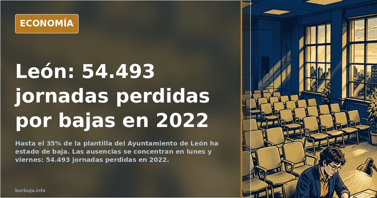 El 20% del Ayuntamiento de León de baja: 54.493 jornadas en 2022